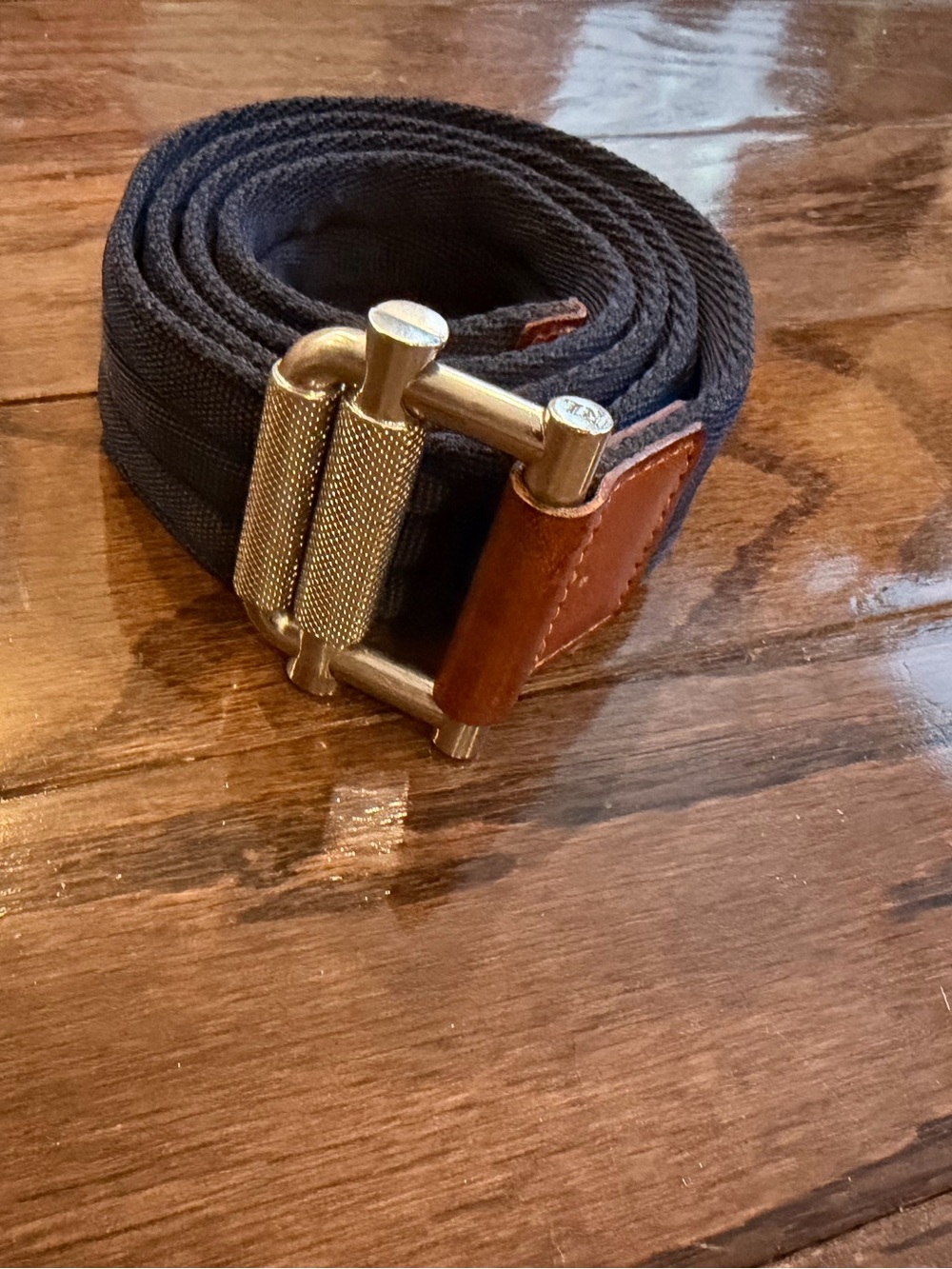 Ralph Lauren Purple Label
Leather-Trim Canvas Belt/ Size M /Navy Blue/Men’s
RARE